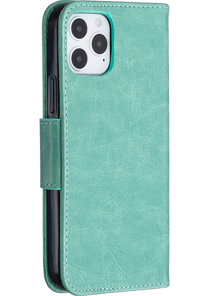 Iphone 12 Pro/12 Için Cüzdan Deri Stand Kılıfı ile Kelebek Plans - Yeşil (Yurt Dışından)