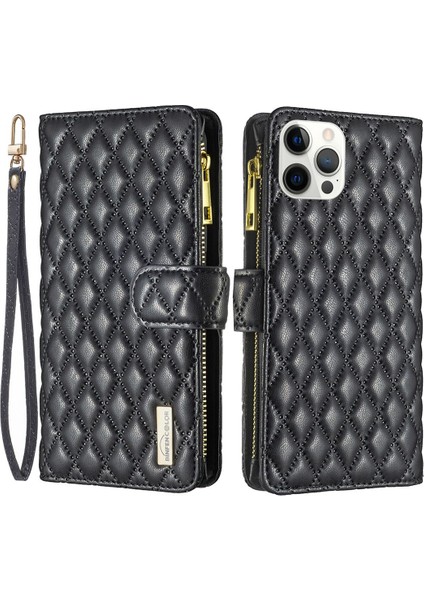 Iphone 12 Pro Max Telefon Kılıfı Cep Telefonu Kabuğu Elçilik Desen Kılıfı Zipper Cep Stand Mat Tam Kapsam Pu Deri Cüzdan Kapak Black (Yurt Dışından)