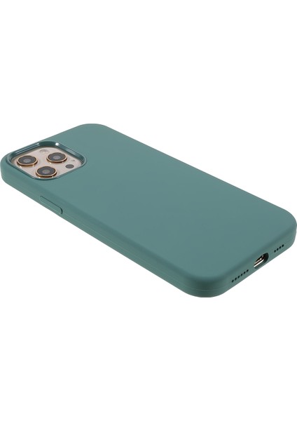 Iphone 12 Pro Max 6.7 Inç Için Yumuşak Dokunmatik Katı Silikon Tam Vücut Koruyucu Kasa - Çam Yeşil (Yurt Dışından)
