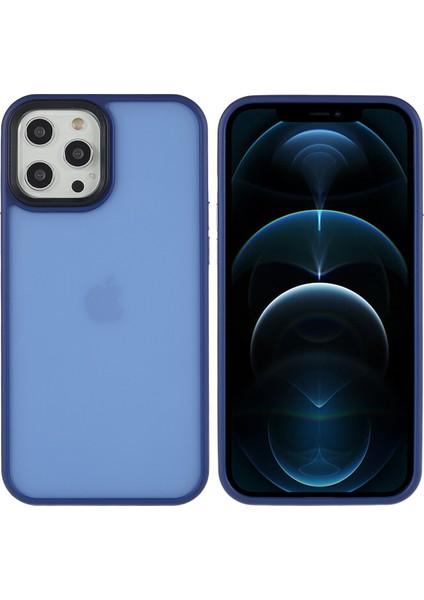 Iphone 12 Pro Max Için 6.7 Inç Yumuşak Touch Pc+Tpu Hibrid Telefon Geri Kılıf Mat Koruyucu Kapak Sapfire (Yurt Dışından)
