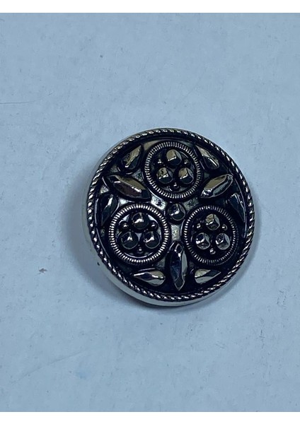 Kaban Mont Düğmesi / Metal Düğme / Antrasit Gümüş / 3 cm / 6'lı Set