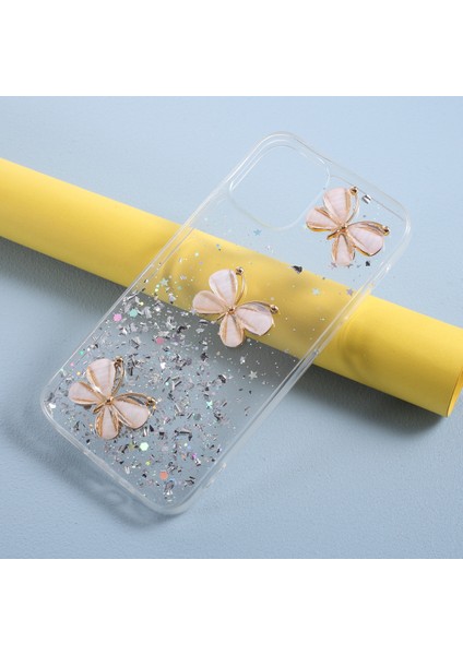 Iphone 12 Pro/12 Için 3D Kelebek Desen Epoksi Tpu Geri Kılıf - Şeffaf (Yurt Dışından) fiyatları