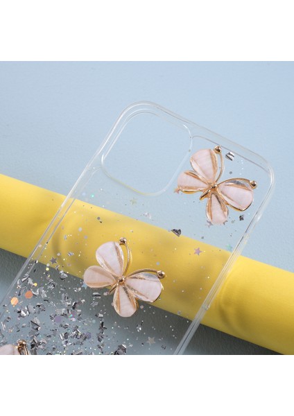 Iphone 12 Pro/12 Için 3D Kelebek Desen Epoksi Tpu Geri Kılıf - Şeffaf (Yurt Dışından) modelleri