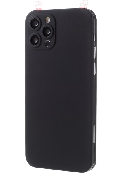Iphone 12 Pro Max Telefon Kılıfı Için Tam Vücut Koruma Pc Önce Cam Ekran Koruyucu-Black (Yurt Dışından)