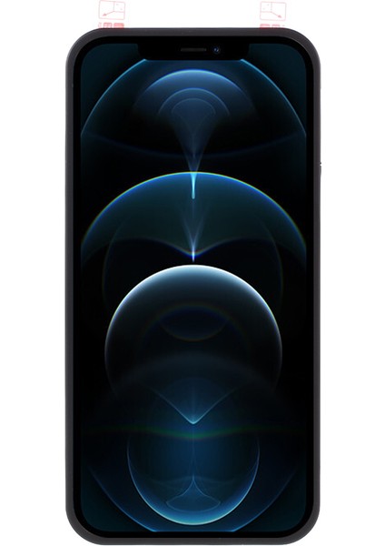 Iphone 12 Pro Max Telefon Kılıfı Için Tam Vücut Koruma Pc Önce Cam Ekran Koruyucu-Black (Yurt Dışından)