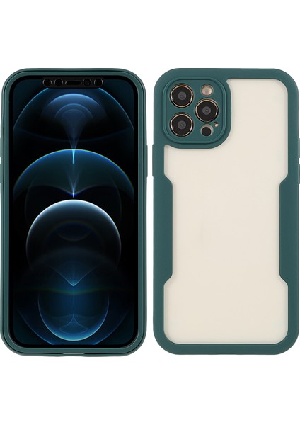 Iphone 12 Pro Max Telefon Kılıfı Için Çıkarılabilir 2'si 1 Arada Akrilik+Tpu Hibrit Telefon Koruyucu Kılıf Pet Ekran Koruyucu ile -Midnight Green (Yurt Dışından)