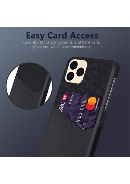 Kart Tutucu Bezi + Pu Deri Kaplı Pc Kapağı iPhone 12 Pro/iphone 12-Black Için (Yurt Dışından) fiyatları