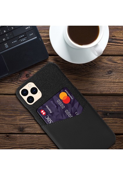 Kart Tutucu Bezi + Pu Deri Kaplı Pc Kapağı iPhone 12 Pro/iphone 12-Black Için (Yurt Dışından) fırsatları