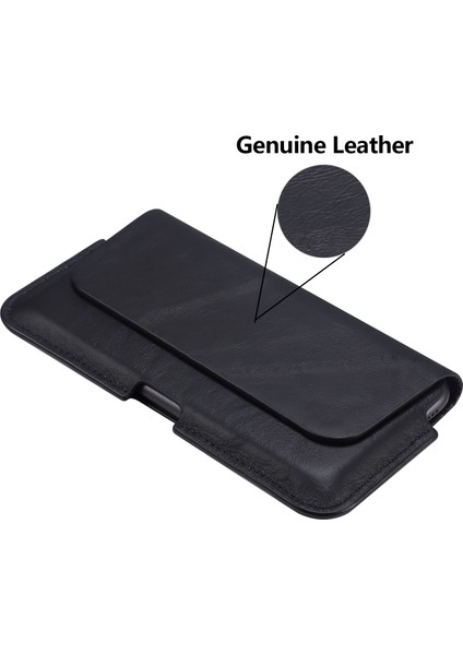 Deri Telefon Kayışı Kasa Bel Çantası Dikey Telefon Torbası Kapak Kemer Klipsi Için iPhone 11 Pro Max -Black (Yurt Dışından)
