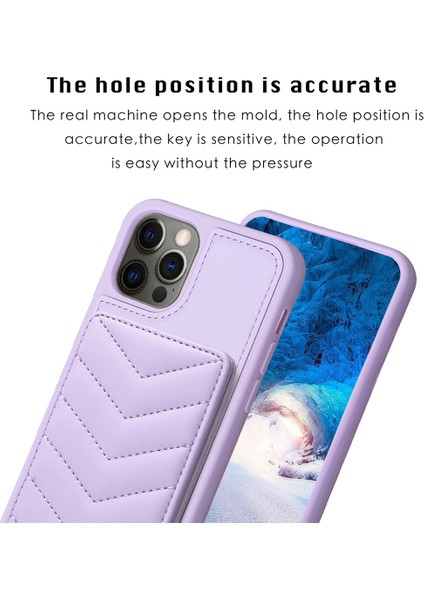 Iphone 12 Pro Max Slim Fit Wave Doku Telefon Kılıf Kart Tutucu Kickstand Tpu+Pu Deri Telefon Kabuk-Doğum (Yurt Dışından) modelleri