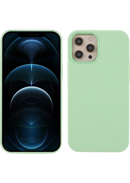 Iphone 12 Pro Max 6.7 Inç Için Yumuşak Dokunmatik Katı Silikon Tam Vücut Koruyucu Kasa - Nane Yeşil (Yurt Dışından)