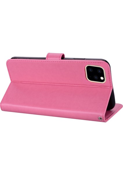 Baykuş Izi Rhinestone Dekor Deri Telefon Kapağı Iphone 12 Pro/iphone 12 - Pink Için (Yurt Dışından)