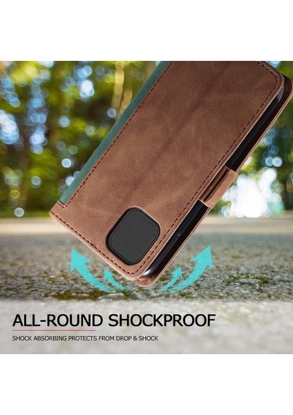 Iphone 12 Pro/iphone 12 Için Vintage Ekleme Tarzı Kapak Standı Deri Flip Kabuk - Yeşil (Yurt Dışından) fiyatları