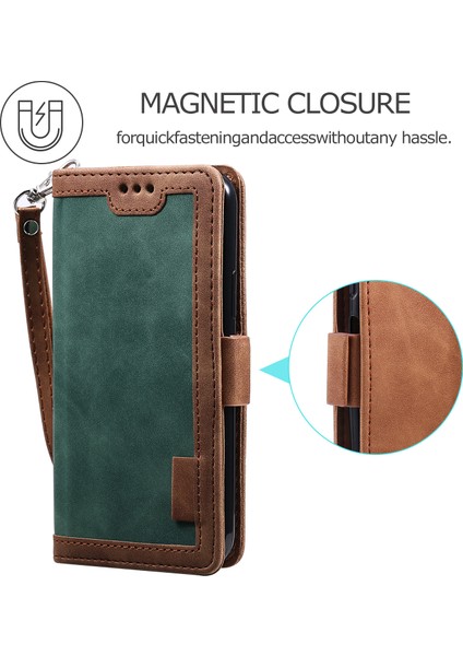 Iphone 12 Pro/iphone 12 Için Vintage Ekleme Tarzı Kapak Standı Deri Flip Kabuk - Yeşil (Yurt Dışından) modelleri
