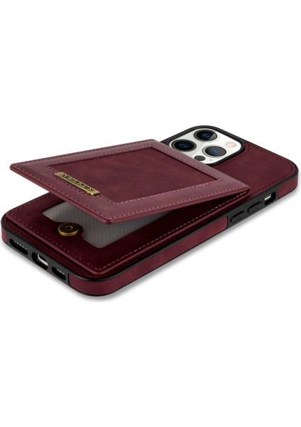 Iphone 12 Pro/12 Dikey Kart Tutucu Kickstand Pu Deri+Tpu Telefon Kılıfı Kabuğu (Yurt Dışından) fırsatları