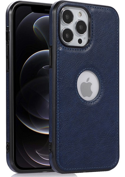 Iphone 12 Pro Logo Için Anti Drop Telefon Kılıfı Yumuşak Tpu+Pu Telefon Kapağı - Mavi (Yurt Dışından)