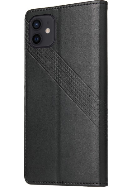Tam Koruma Deri Telefon Cüzdan Kapağı Kabuğu iPhone 12 Pro/iphone 12 - Siyah (Yurt Dışından)