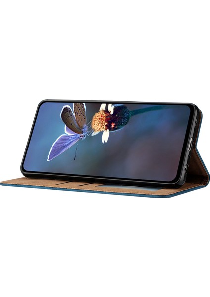 Iphone 12/12 Pro Pro Butterfly Için Stand-Mavi ile Pu Deri Cüzdan Kapağı (Yurt Dışından)