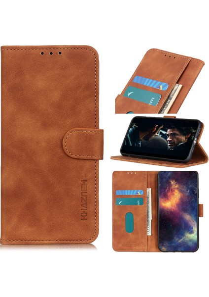 Iphone 12 Pro/12 Için Retro Deri Cüzdan Cep Telefonu Kabuğu - Kahverengi (Yurt Dışından)