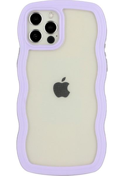Iphone 12/12 Pro Wavy Edge Renk Çerçevesi Şeffaf Arka Kapak Yumruğu Geçirmez Pc+Tpu Telefon Vaka-Doğru (Yurt Dışından)