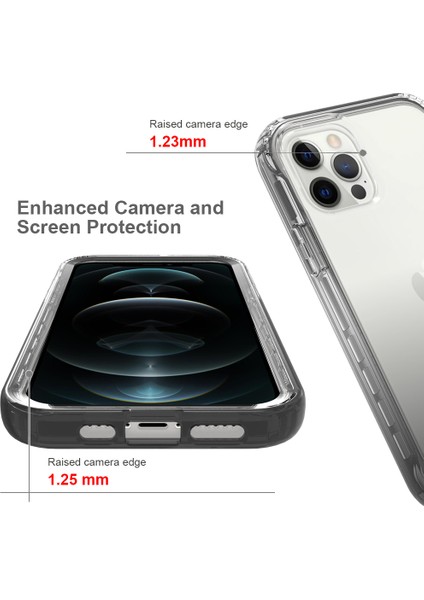Iphone 12/12 Pro-Siyah Için Iyi Korunmuş 2'si Gradyan Renk Tasarımı Pc+Tpu Telefon Kılıfı (Yurt Dışından) fiyatları