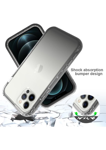Iphone 12/12 Pro-Siyah Için Iyi Korunmuş 2'si Gradyan Renk Tasarımı Pc+Tpu Telefon Kılıfı (Yurt Dışından) fırsatları