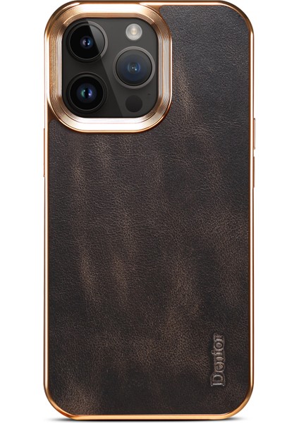 Iphone 12 Pro Max Max Maxy Decouthed Telefon Kılıfı Orijinal Inek Deri+Pu Deri+Pc Elektrografa Kapak Black (Yurt Dışından)