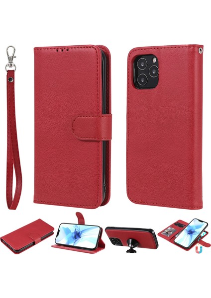 Iphone 12/12 Pro Phone Case Anti-Fall Anti-Fall Manyetik Kt Deri Serisi-3 Çıkarılabilir 2'si 1 Arada Cüzdan Tasarım Deri Kılıf -Ed (Yurt Dışından)