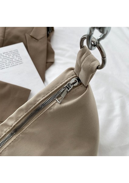 Gn Siyah Kadınlar Kızlar Için Crossbody Çanta Shopper Rahat Katı Basit Zincir Düğümlü Sapanlar Messenger Omuz Tote Çanta (Yurt Dışından) indirimleri