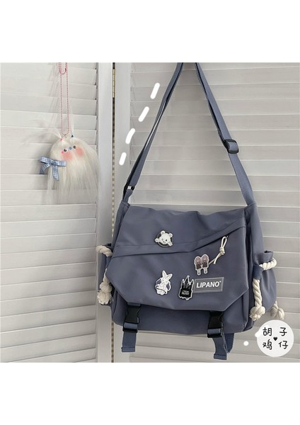 Siyah Bölüm Ayı Naylon Çanta Omuz Çantası Büyük Kapasiteli Genç Kızlar Için Crossbody Çanta Erkekler Harajuku Messenger Çanta Öğrenci Okul Çantaları (Yurt Dışından) modelleri