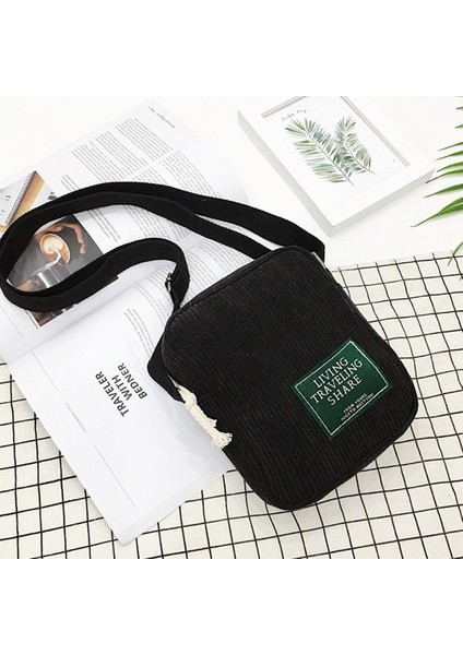 Siyah Kadın Crossbody Messenger Çanta Omuz Çantaları Bayanlar Casual Çanta Bolsos Mochilas Kadife Çanta (Yurt Dışından)