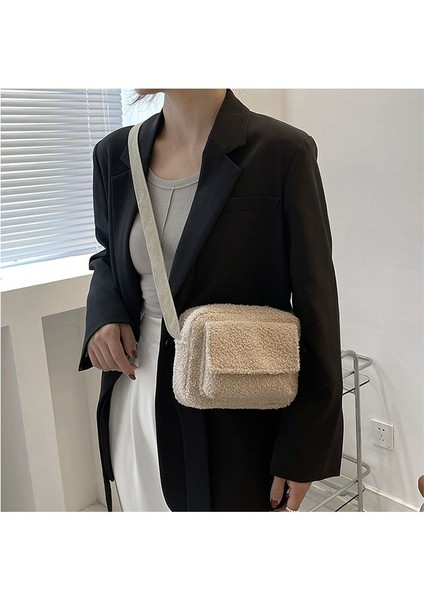 Auburn Kore Peluş Kumaş Kadın Omuz Crossbody Çanta Küçük Moda Kuzu Yünü Kabarık Kürk Kış Kadın Çantası Tasarımcı Çanta 2022 (Yurt Dışından) fırsatları