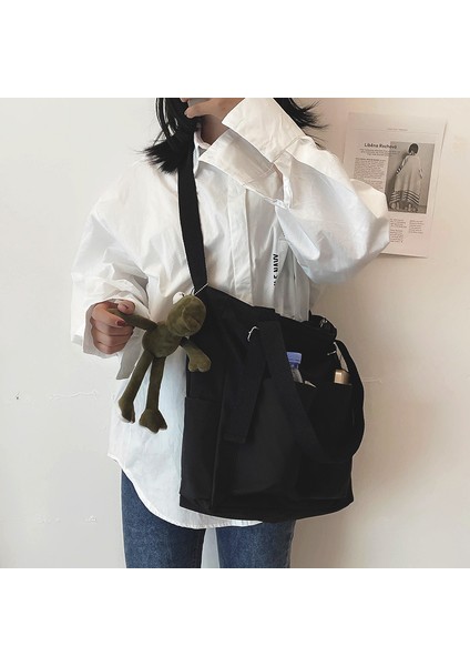 Siyah Sarkık Kadın Çantası Shopper Basit Moda Fermuar Çanta Naylon Su Geçirmez Katı Crossbody Kadınlar Için Büyük Kapasiteli Tote Omuz Çantaları (Yurt Dışından) indirimleri