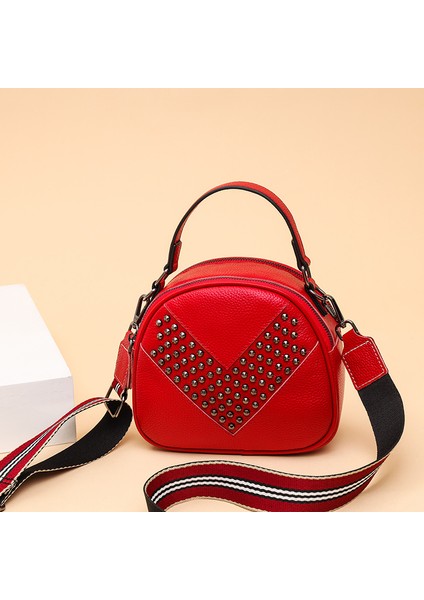 Siyah 100% Dana Kadın Çanta Moda Kadın Çanta Lüks Hakiki Deri Perçin Kadın Messenger Tote Çanta Marka Bayanlar Omuz Çantası (Yurt Dışından) fiyatları