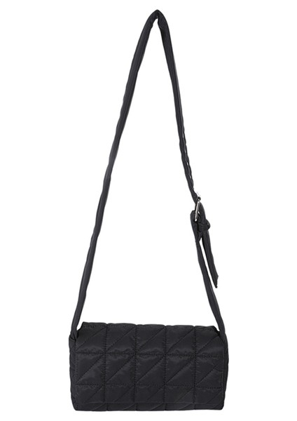 Siyah Moda Kadın Çanta Düz Renk Tasarımcı Yastıklı Kapitone Crossbody Çanta Kemer Tokası Kadın Crossbody Çanta Taşınabilir Seyahat (Yurt Dışından)