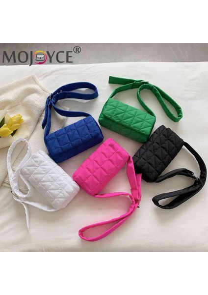 Siyah Moda Kadın Çanta Düz Renk Tasarımcı Yastıklı Kapitone Crossbody Çanta Kemer Tokası Kadın Crossbody Çanta Taşınabilir Seyahat (Yurt Dışından) fiyatları