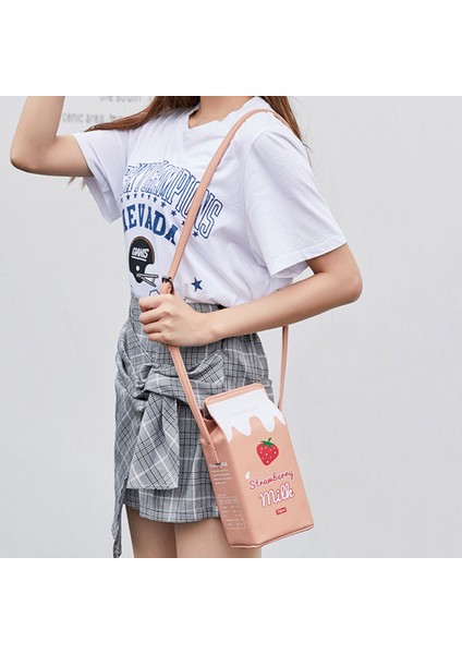 Kırmızı Yaratıcı Crossbody Çanta Sevimli Içecek Kutusu Çanta Kadın Kadın Omuz Çantaları Süt Karikatür Baskı Omuz Çantaları Küçük Para Telefon Çanta (Yurt Dışından) modelleri