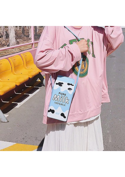 Kırmızı Yaratıcı Crossbody Çanta Sevimli Içecek Kutusu Çanta Kadın Kadın Omuz Çantaları Süt Karikatür Baskı Omuz Çantaları Küçük Para Telefon Çanta (Yurt Dışından) fırsatları