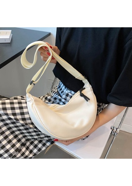 Turuncu Crossbody Kanvas Tek Kollu Çanta Kadınlar Için 2022 Kore Tarzı Basit Hobos Göğüs Çantası Öğrenciler Omuzdan Askili Çanta Ayarlanabilir Askılı (Yurt Dışından)