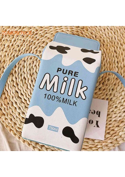 Kahverengi Çikolata Süt Kawaii Çanta Kadın Karikatür Süt Kutusu Omuz Çantası Telefon Çantası Kız Sevimli Deri Crossbody Çanta Bozuk Para Çantaları Çanta Bolsa Feminina (Yurt Dışından)