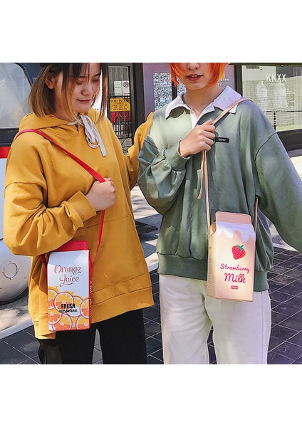 Kahverengi Çikolata Süt Kawaii Çanta Kadın Karikatür Süt Kutusu Omuz Çantası Telefon Çantası Kız Sevimli Deri Crossbody Çanta Bozuk Para Çantaları Çanta Bolsa Feminina (Yurt Dışından)