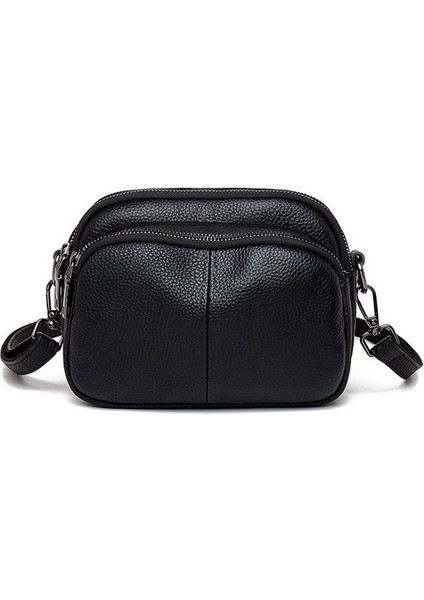 Siyah Hakiki Deri Kadın Crossbody Çanta Moda Dana Bayanlar Omuz Çantaları Yüksek Kaliteli Kadın Çanta Tasarımcısı Kadın Tote Çanta (Yurt Dışından)