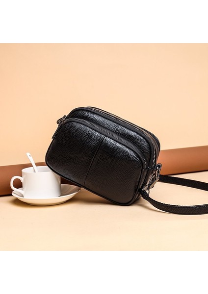 Siyah Hakiki Deri Kadın Crossbody Çanta Moda Dana Bayanlar Omuz Çantaları Yüksek Kaliteli Kadın Çanta Tasarımcısı Kadın Tote Çanta (Yurt Dışından) modelleri