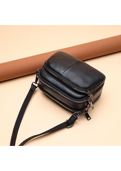 Siyah Hakiki Deri Kadın Crossbody Çanta Moda Dana Bayanlar Omuz Çantaları Yüksek Kaliteli Kadın Çanta Tasarımcısı Kadın Tote Çanta (Yurt Dışından) fırsatları