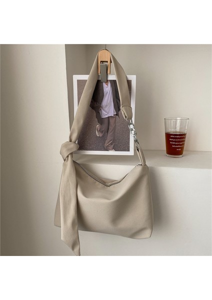 Bg Siyah Kadınlar Kızlar Için Crossbody Çanta Shopper Rahat Katı Basit Zincir Düğümlü Sapanlar Messenger Omuz Tote Çanta (Yurt Dışından)
