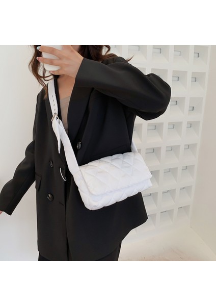 Pembe Niş Tasarımcı Bayanlar Crossbody Çanta Düz Renk Crossbody Messenger Çanta Naylon Kumaş Kare Kese Seyahat Alışveriş Çantası (Yurt Dışından) modelleri