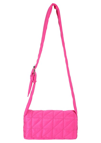 Pembe Moda Kadın Çanta Düz Renk Tasarımcı Yastıklı Kapitone Crossbody Çanta Kemer Tokası Kadın Crossbody Çanta Taşınabilir Seyahat (Yurt Dışından)