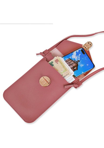 Koyu Pembe Bayanlar Dokunmatik Ekran Cep Telefonu Çanta Akıllı Telefon Cüzdan Pu Deri Omuz Askısı Çanta Kadın Çantası Moda Mobil Cüzdan 2023 (Yurt Dışından) indirimleri