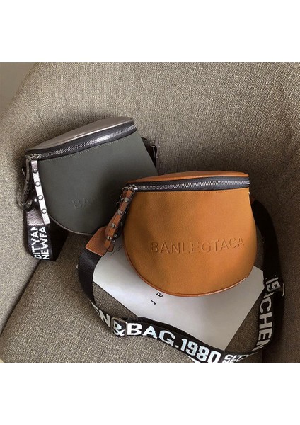 Gri Moda Kadınlar Için Crossbody Çanta Pu Deri Messenger Omuz Eyer Çanta Bayan Yarım Daire Fermuarlı Para Çanta Сумка Женская (Yurt Dışından) modelleri