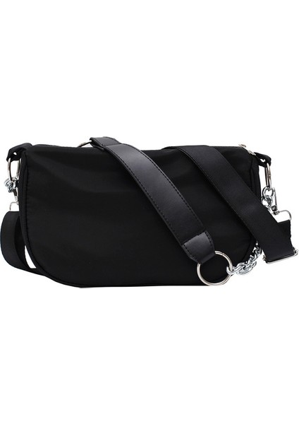 Siyah Kadınlar Düz Renk Messenger Çanta Bayanlar Omuz Seyahat Crossbody Çanta Grace Kadınlar 2023 Için Taşınabilir Yüksek Kaliteli Naylon Çantalar (Yurt Dışından)